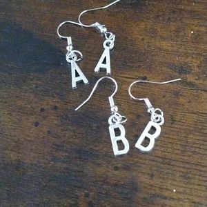 HP A-Z in gold and silver handmade earrings